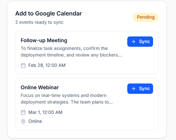 Google Calendar Integration
