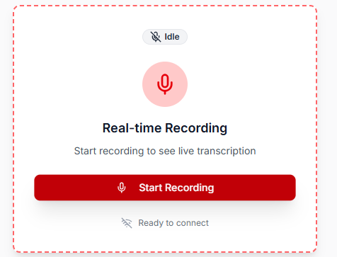 Real-time recording transcriptions